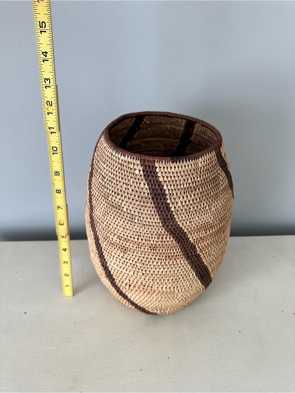 Africa African handmade woven basket brown large boho decor